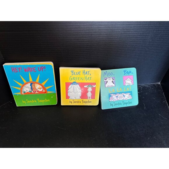 Sandra Boynton Board Book Set: Hey! Wake Up! Blue Hat Green Hat Moo Baa La La La - Picture 2 of 11